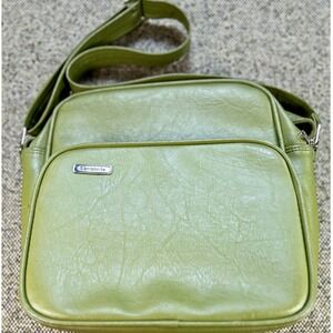 Samsonite Vintage Messenger Bag Lime Green Avocado Vinyl Shoulder Bag Unisex